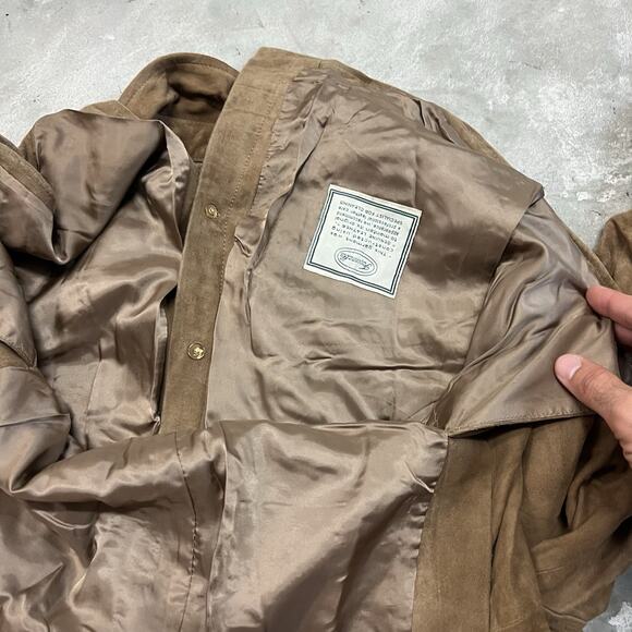 Vintage Faconnable Suede Jacket Albert Goldberg Genuine Leather Mens Medium Coat - Picture 6 of 7